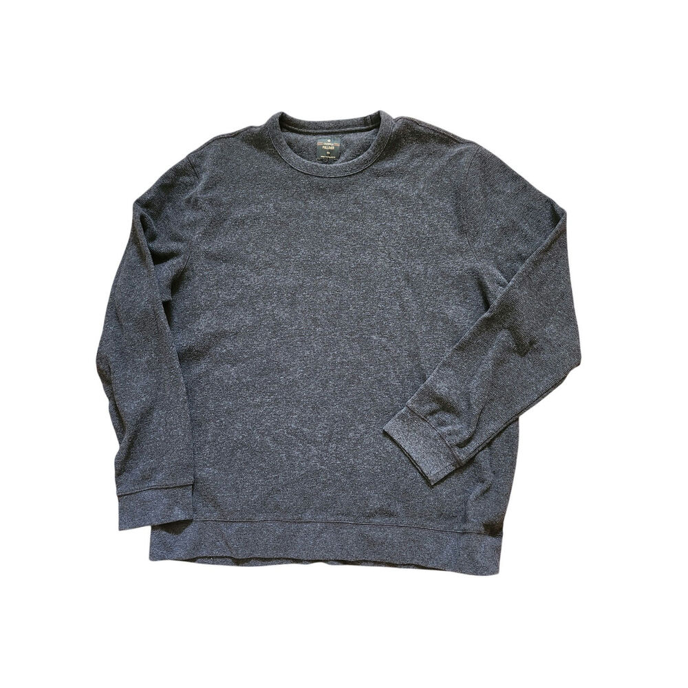Men’s XXL navy blue Waffle Knit Crewneck Pullover Long Sleeve Shirt Members Mark